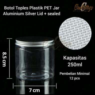 Toples Botol Jar Mika Plastik Premium Kue Kering Cookies Snack Dessert 7x8.5(250ml)