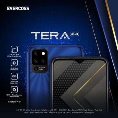 EVERCOSS TERA S6 4/32GB /EVERCOSS S6 TERA 100% ORIGINAL GARANSI RESMI BLUE