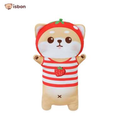 ISTANA BONEKA Guling Bolster Mungil Karakter SHIBA BERRY Merah Menggemaskan Bahan Halus Non Alergi