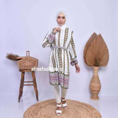Aline - Tunik Rayon Pattern - Atasan Motif Rayon Premium Claudia