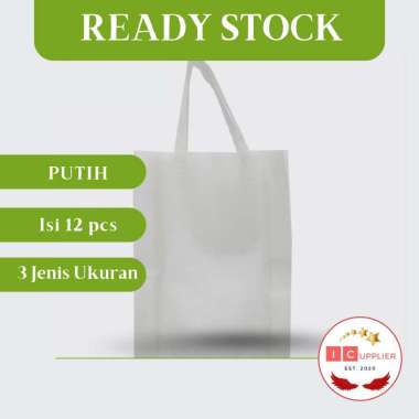 [COD] TAS SPUNBOND PUTIH TAS SPONBOND/ TAS PROMOSI/ TAS TENTENG/ TAS SPUNBOND POLOS/ TAS SABLON 25x35x8