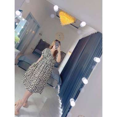 Dress Kimono Pendek Selutut SLT Midi Busui Friendly Casual Kondangan Rayon Motif Premium Jumbo LD 12