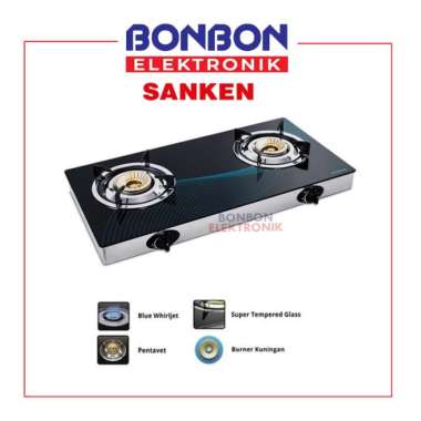 Sanken Kompor Gas 2 Tungku Permukaan Kaca SG363 / SG 363 / SG-363 BX