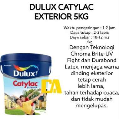 CAT DULUX CATYLAC EKSTERIOR PUTIH 5KG (GOJEK)