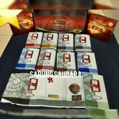 Sarung Ketjubung Putih List Warna - SARUNG SAUDARA