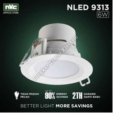 Downlight LED Hemat Listrik NVC NLED9313 6W-5700K 99 NVC / Downlight Hemat Listrik