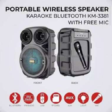 SPEAKER KIMISO BRAIN POWER 338 SPEAKER PORTABLE KARAOKE FM RADIO
