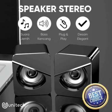 Speaker Multimedia Komputer PC Laptop Unitech 818 Active Speaker 2.0