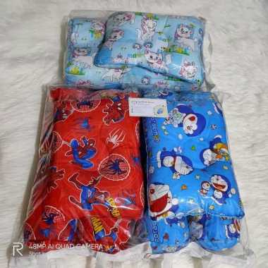Set Guling Bantal Bayi Peyang Baby Pillow Set Motif Karakter Disney Merah