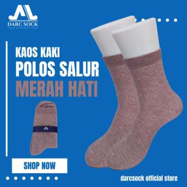 Kaos Kaki pria wanita polos kasual bahan premium merah hati