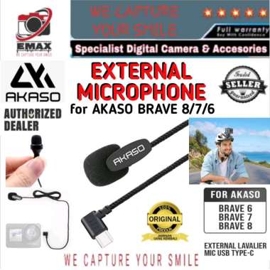 AKASO External Microphone Type C Mic Lavalier Eksternal Akaso Brave 7 / Brave 8 Action Camera Mic Ak