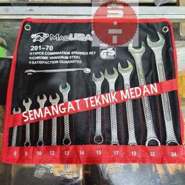 11PCS KUNCI RING PAS COMBINATION WRENCH 8 - 24mm 11 pcs MACUSA MAC USA