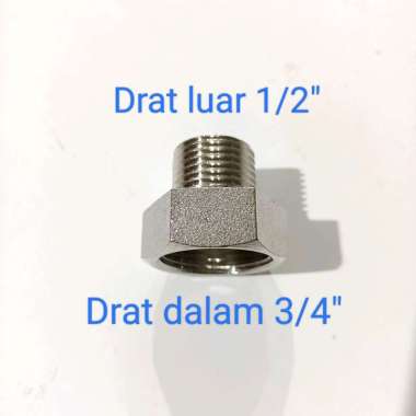 Neple sambung drat Luar 1/2" x drat dalam 3/4" / Nepel sok male 1/2"x3/4" / Sok kran 1/2inch x 3/4in