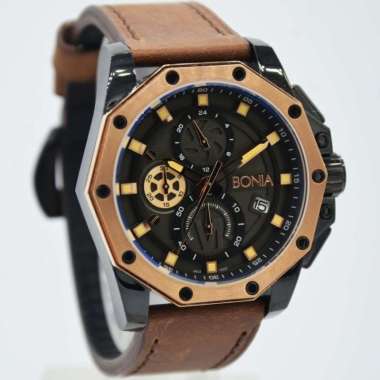 BONIA BNB10222-1772C - Jam Tangan Pria Kulit Original