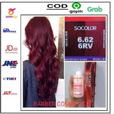 matrix socolor 6.62 / 6RV + oxidant, pewarna rambut