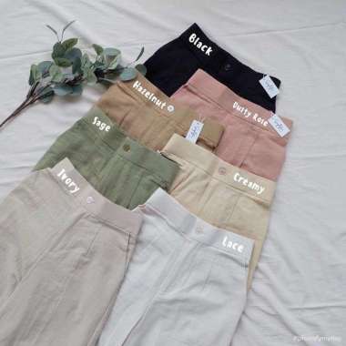 Highwaist Kulot Linen Premium Laura Slim Kulot Highwaist / Kulot Linen SEOUL / Linen Slim Cullote / 