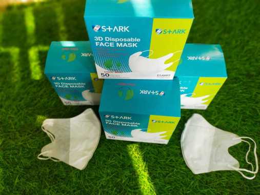 Stark Masker Duckbill 3ply earloop hitam 1box isi 50pcs MASKER DUCBIL ISI 100