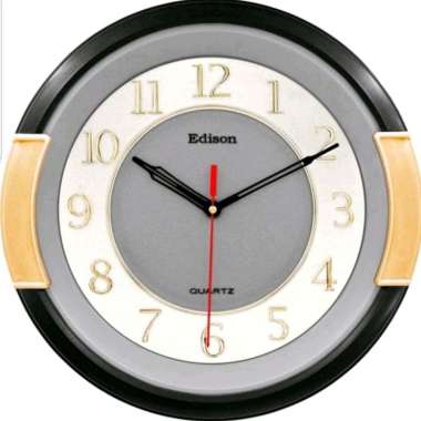 Jam Dinding Edison Sweep EDW 35 T16  Timbul Diameter 310mm 31cm Step 31cm Gold