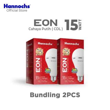 Hannochs Lampu Emergency LED AC/DC EON 15 Watt (2pcs) - Cahaya Putih