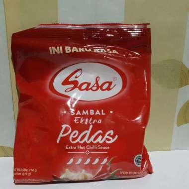 Sasa Saus Sambal asli/ Sambal Ekstra Pedas 24 sachet @ 9 gram SAUS EKSTRA PEDAS