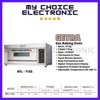 GETRA Gas Baking Oven RFL-11SSGC / Oven Gas Pemanggang Roti