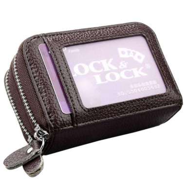 Dompet Kartu Anti Magnetik RFID Cokelat