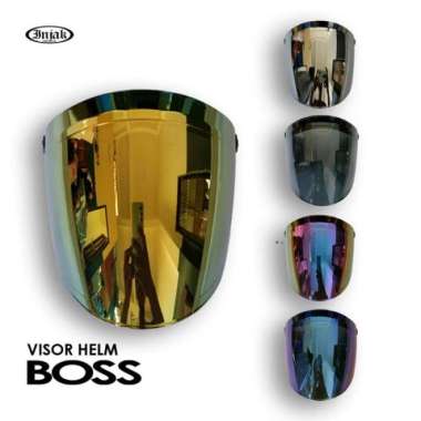 kaca helm bogo -redtro visor venom injak original coating warna silver