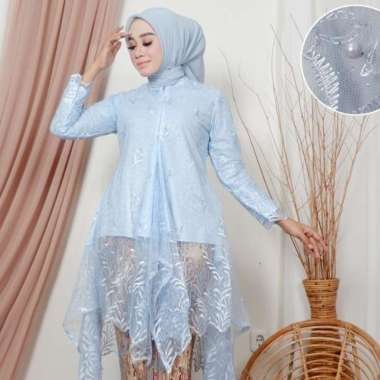 Atasan Kebaya Azalea Muslim Kebaya Wanita Modern Tunik XL BABY BLUE