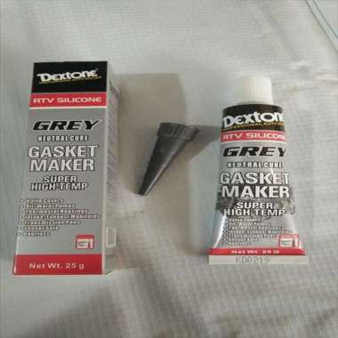 Lem Gasket Maker Paking High Temp RTV Silicone Dextone Abu Grey 25g
