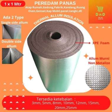 Peredam Panas Atap Rumah 3mm x 1M x 1 M,Dinding, Gedung,Pabrik,Gudang Single Allum