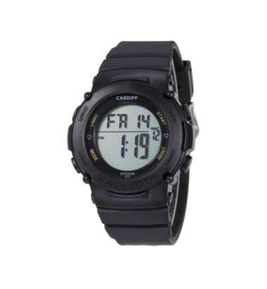 CARDIFF LCD 8676 Jam Tangan Sport Wanita Water Resist HITAM