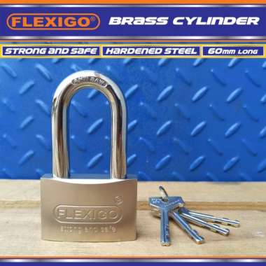 GEMBOK ANTI MALING FLEXIGO 60 mm PANJANG, SILINDER KUNINGAN anti KIMIA