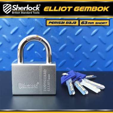 SHERLOCK ELLIOT Gembok Perisai BAJA (63 mm) Silver