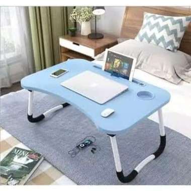 Computer Table - Meja Lipat Laptop / Meja Laptop / MEJA LIPAT ANAK. Hijau,DOUBLE SLOT