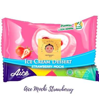 AICE Ice Cream Es Krim Mochi Stick Coklat Stroberi Vanila Cone Melon Semangka Strawb Mochi