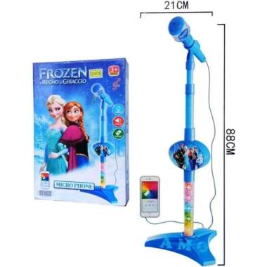 Mainan Anak Microphone Mic Standing Karaoke Mikrofon Nyanyi Frozen