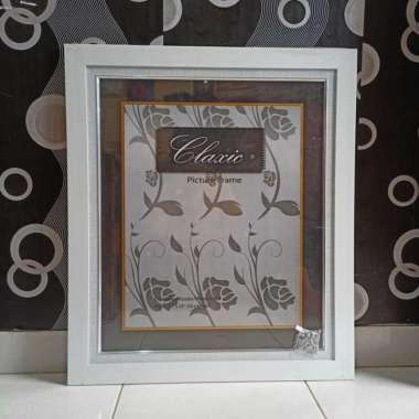 Paket cetak foto 20R/24R (50x60) + Bingkai 5cm ukir linen emas, silver