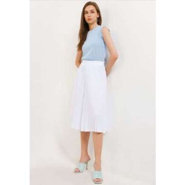 CHIC SIMPLE 7/8 PLEATED CULLOTES Semua Ukuran White