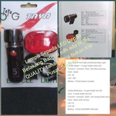LAMPU SOROT LED sepeda dan Flashing Back LED terang