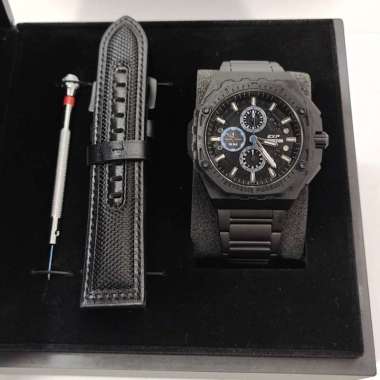 Expedition E6824MC Boxset Sport Jam Tangan Pria Stainless Steel Black Lis Blue