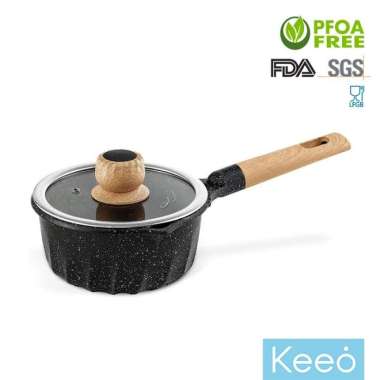 Cooklover 18 Cm Panci Anti Lengket Granit Dengan Tutup Hitam
