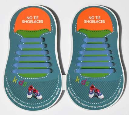 TOKO1973 KID 2TONE Lazy Shoelace Silicone Tali Sepatu Silikon untuk ANAK-ANAK (12PCS.PACK) Semua Uku