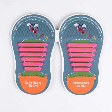 TOKO1973 KID 2TONE Lazy Shoelace Silicone Tali Sepatu Silikon untuk ANAK-ANAK (12PCS.PACK) Semua Uku