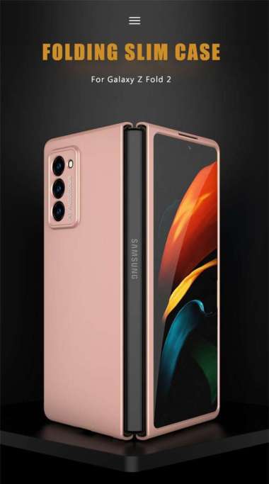 SAMSUNG GALAXY Z FOLD 2 GKK 360 ULTRATIHIN HARD CASE FLIP CASE ORI Merah Muda