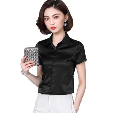 Jfashion Haruka Gaya Korea Kemeja Lengan Pendek Wanita L Hitam