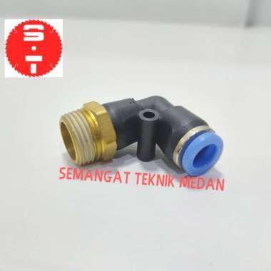 L SIKU SAMBUNGAN SELANG ANGIN AIR PU CONNECTOR PUSH 3/8" x 8mm 8 mm