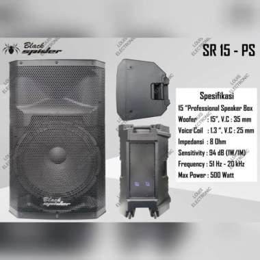 Speaker Pasif Black Spider SR 15PS 15 Inch ORIGINAL ( Sepasang )