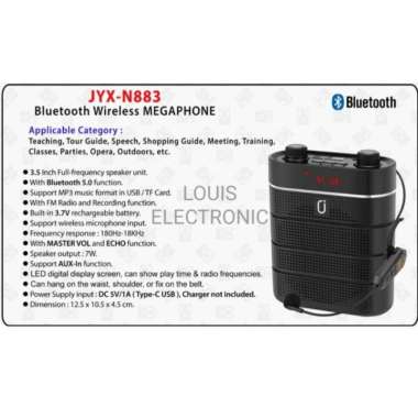 Speaker Mic Headset Wireless Megaphone JYX N883 Speaker Mic Pinggang
