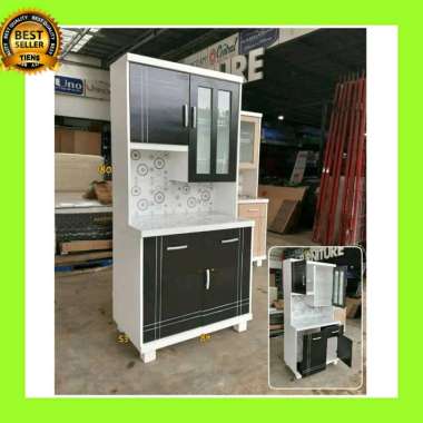 lemari dapur kayu 3 pintu minimalis 2 pintu