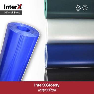 InterX PP Fiber Roll Penutup Pagar Tekstur Glossy Super Tebal Biru